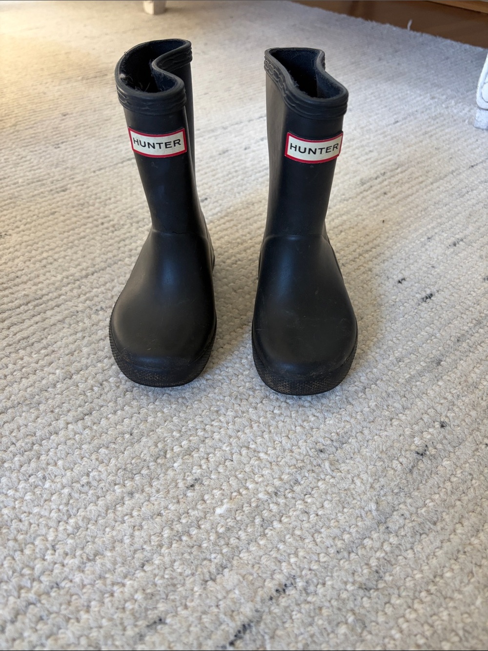 Hunter Kids Black Rubber Rain Boots